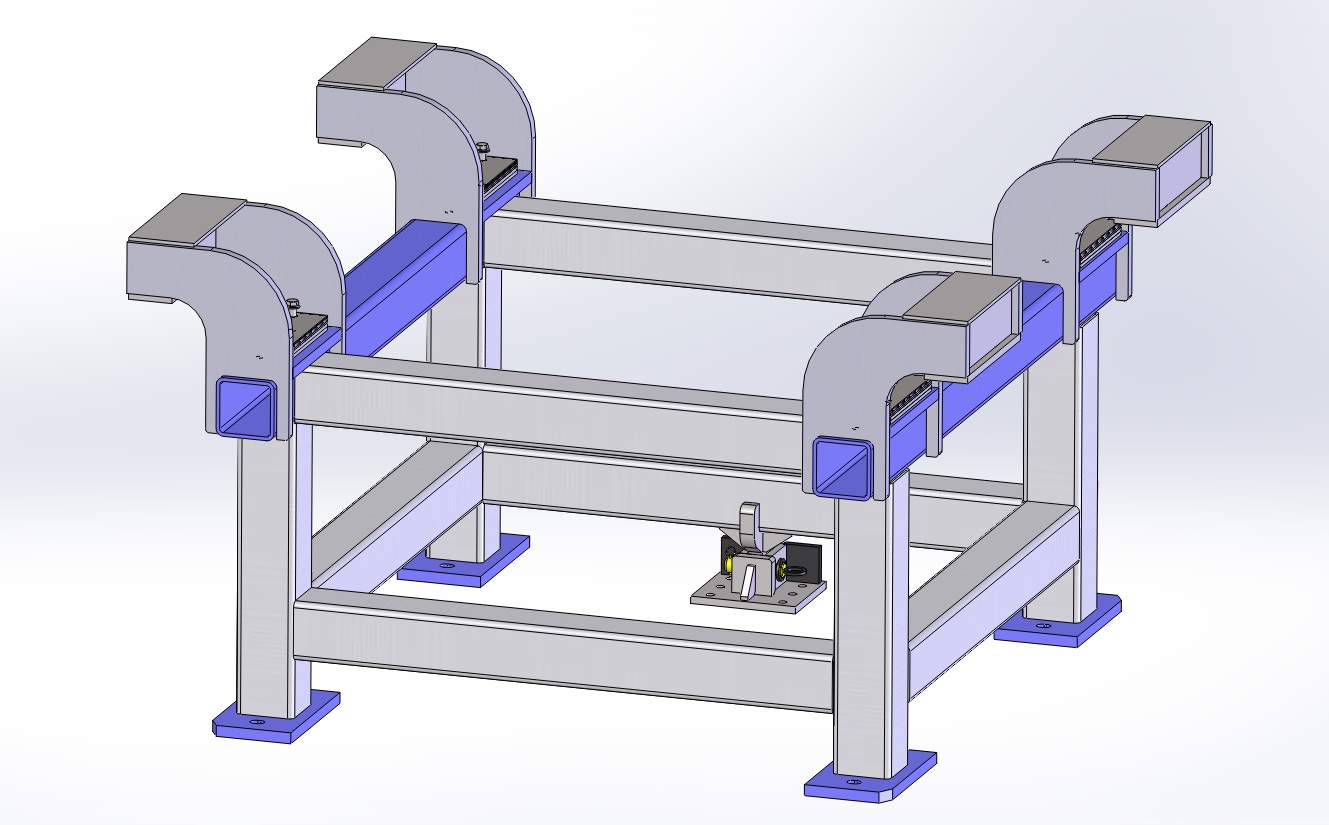 Pic 19, Custom designed feed chute stand designed to match feed chute transporter.
